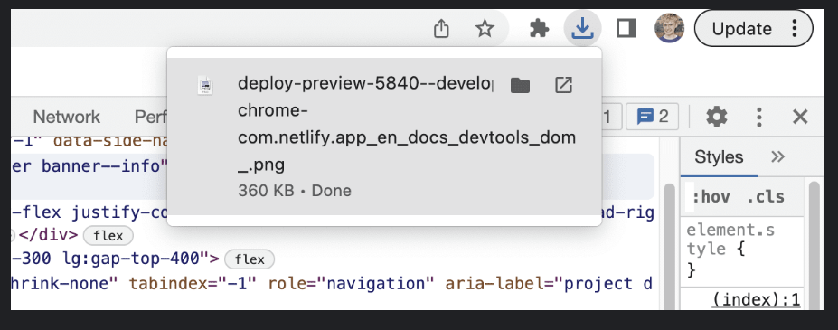 Chrome DevTools Elements panel overview